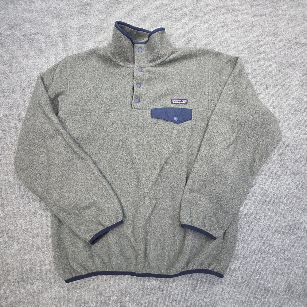 Patagonia Synchilla Fleece Womens M Gray Snap T Pullover Jumper Jacket 25455